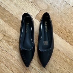 🆕Point Toe Black Faux Leather Ballet Flats